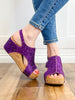 Corkys Carley Wedge Sandals in Purple Glitter