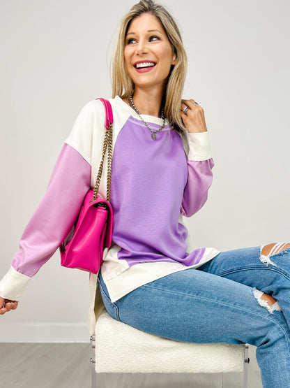 Elevated Long Sleeve Color Block Top