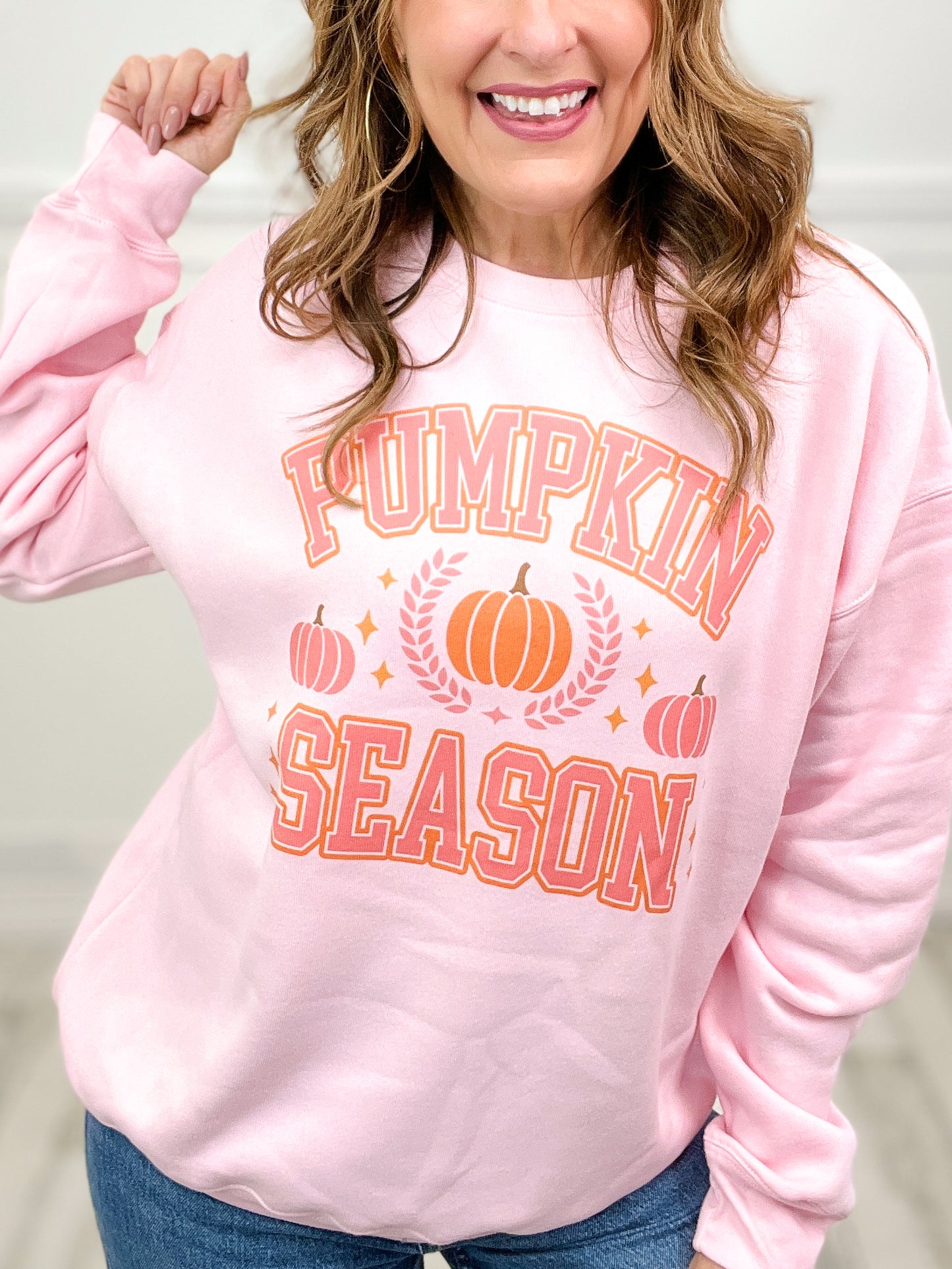 Pumpkin Season Pink Graphic Top
