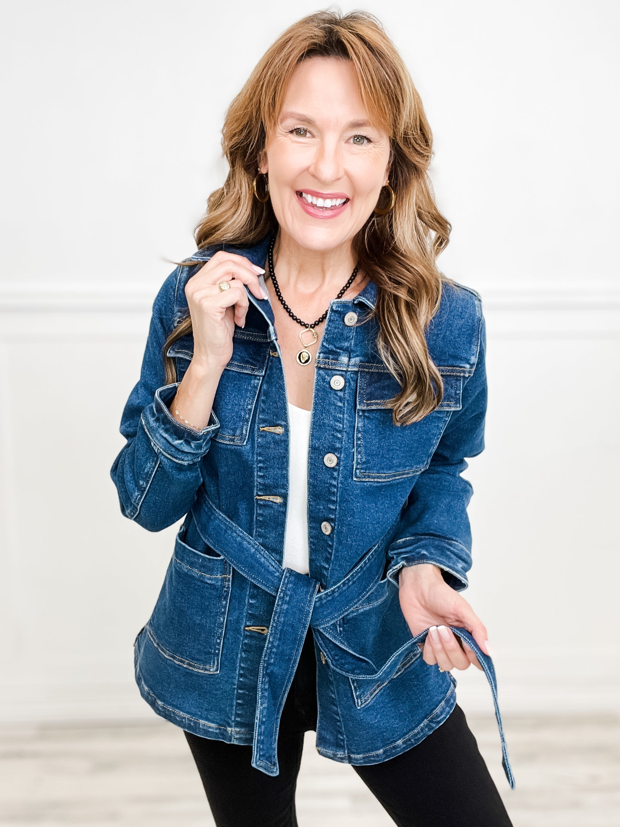 Judy Blue Mid Length Denim Utility Side Slit Jacket – Emma Lou's