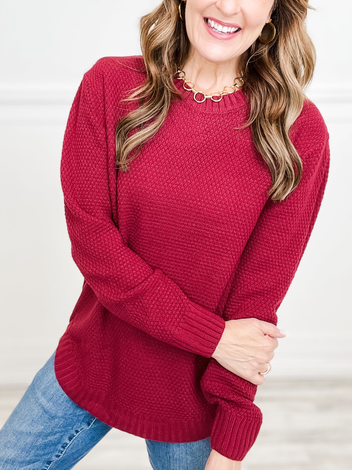 Round Neck Long Sleeve Basic Sweater