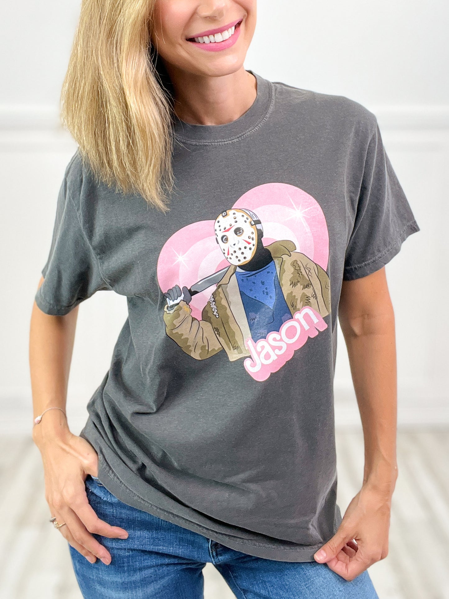 Friday The 13th Jason Barbie Heart Graphic Top