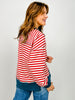 Striped Comfy Long Sleeve Oversized Knit Top