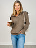 Long Sleeve Solid Knit Zip Up Collar