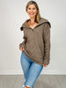 Long Sleeve Solid Knit Zip Up Collar