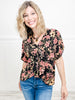 Timeless Floral V-Neck Buttoned Top