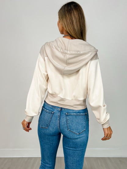 Long Sleeve Lightweight Zip Up Hooded Top