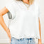 Short Sleeve Cotton Slub Open Back Top