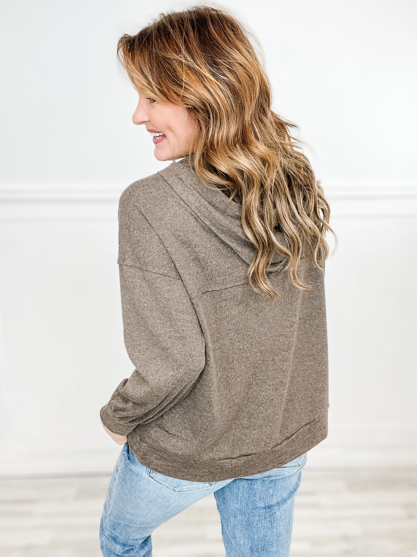 Long Sleeve Heathered Soft Top - B