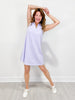 Scuba Sleeveless Dress with Collar and Split Neckline in LAVENDER