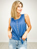Mineral Washed Sleeveless Henley Top - GRP B