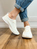 Mayo Glitter Lace Up Tennis Shoes in White