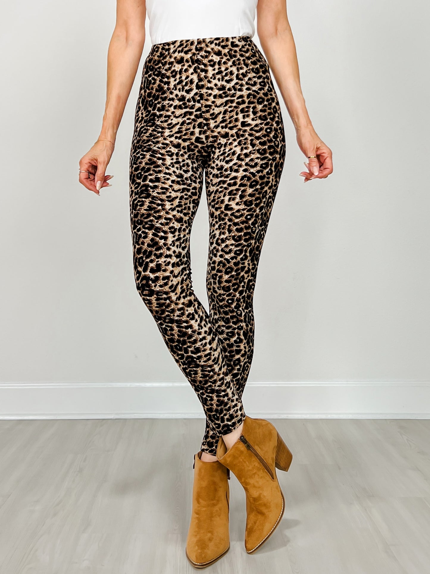Classic High Rise Cheetah Print Full Length Leggings