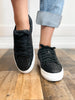 Corkys Glaring Black Chunky Glitter Raised Sneaker Shoes
