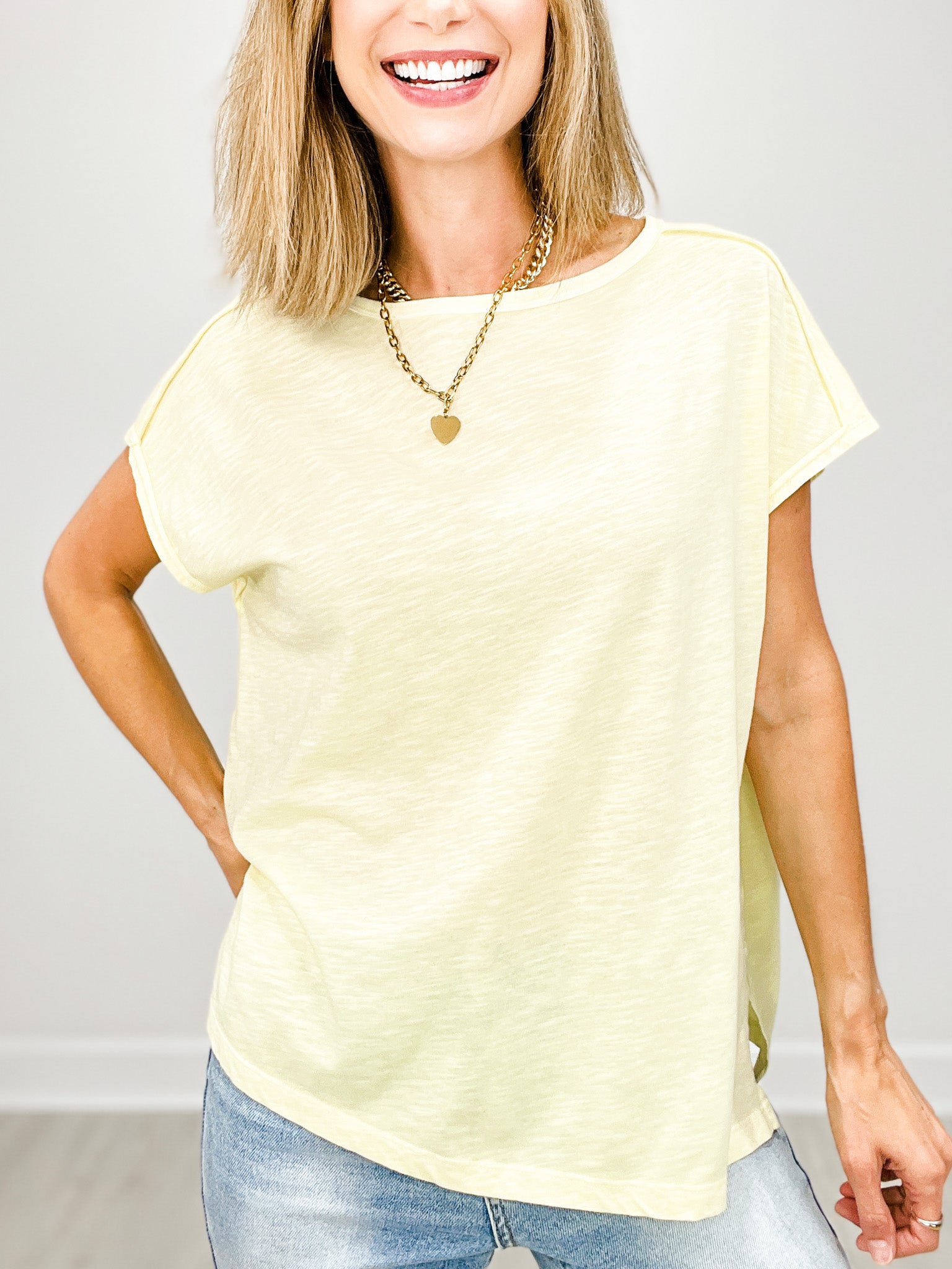 Mineral Washed Short Sleeve Top - GRP A