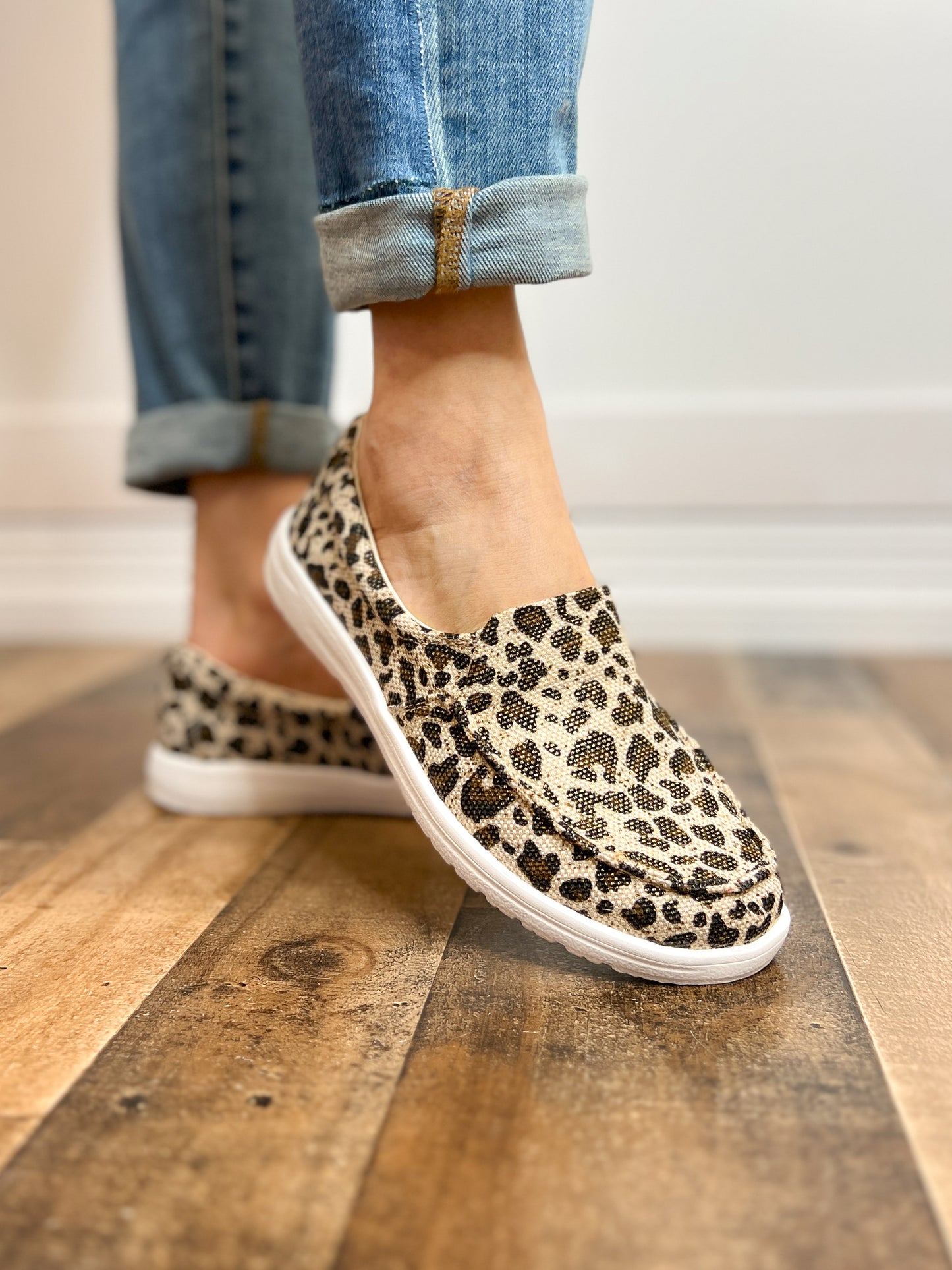 Maya Slip On Tennis Shoes in Leopard