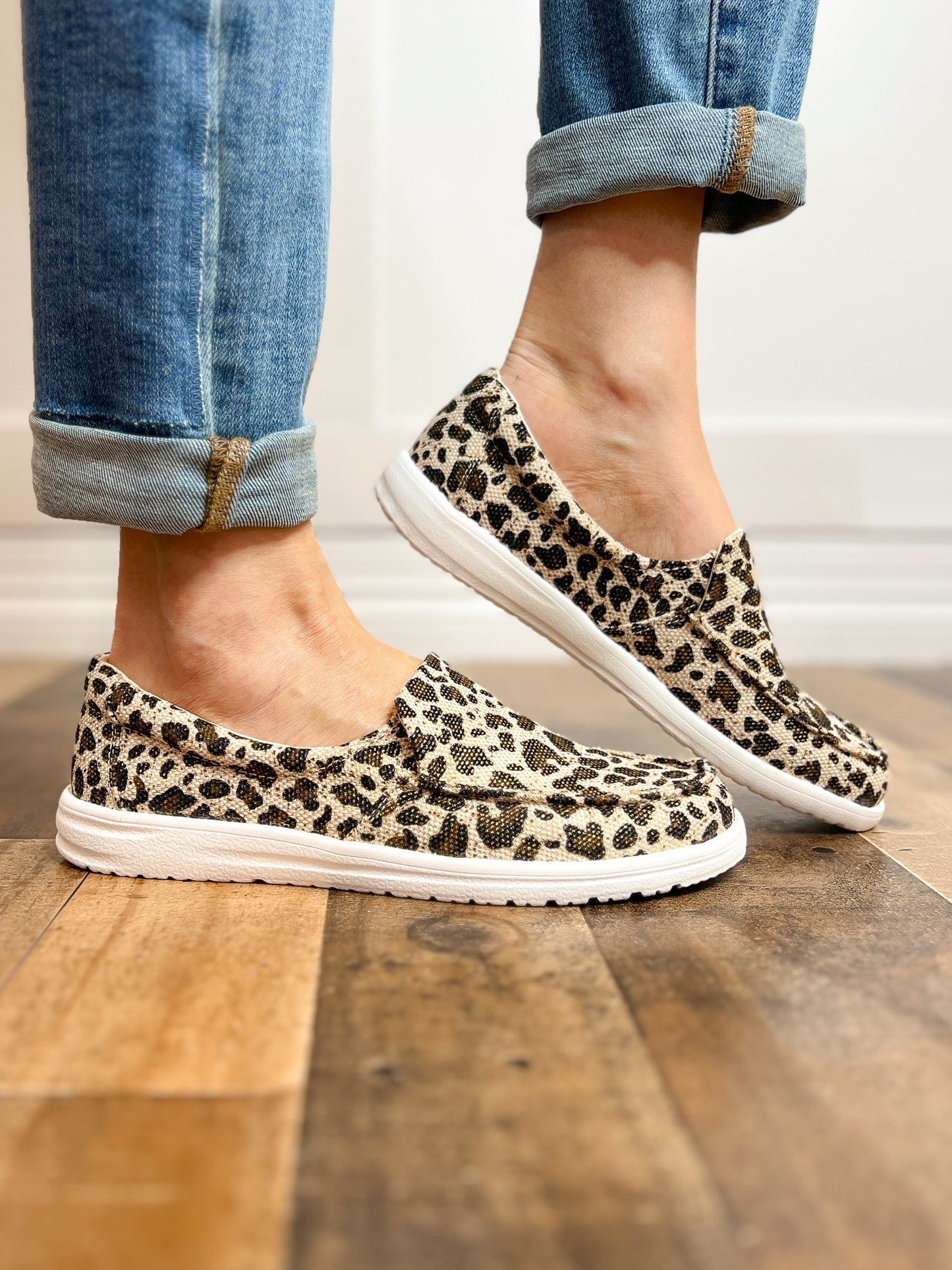 Maya Slip On Tennis Shoes in Leopard