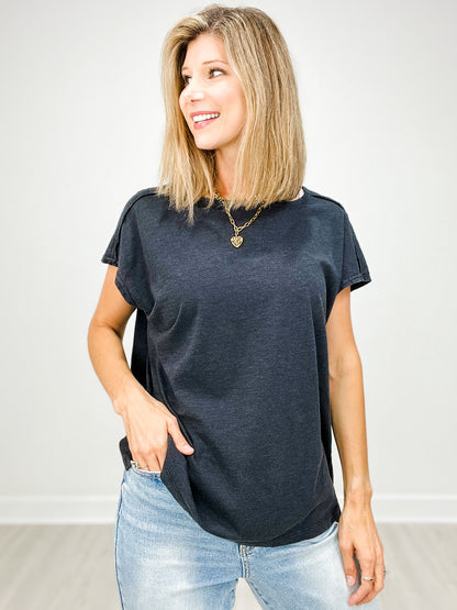 Mineral Washed Short Sleeve Top - GRP A