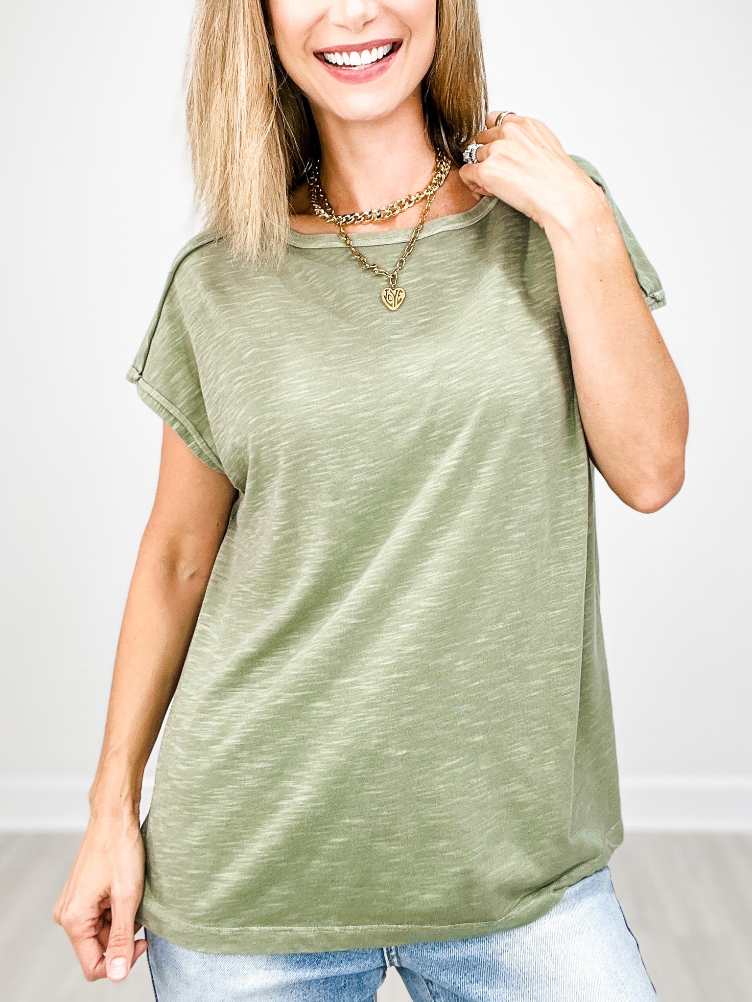 Mineral Washed Short Sleeve Top - GRP B