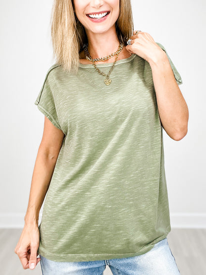 Mineral Washed Short Sleeve Top - GRP B