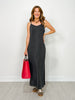 Textured Ribbed 2-Piece Maxi Dress Set in Black