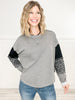 Long Sleeve Color Block Top with Predator Print Accents