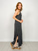 Textured Ribbed 2-Piece Maxi Dress Set in Black