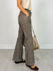 Plaid Full Length Wide Leg Pants