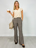 Plaid Full Length Wide Leg Pants