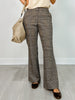 Plaid Full Length Wide Leg Pants