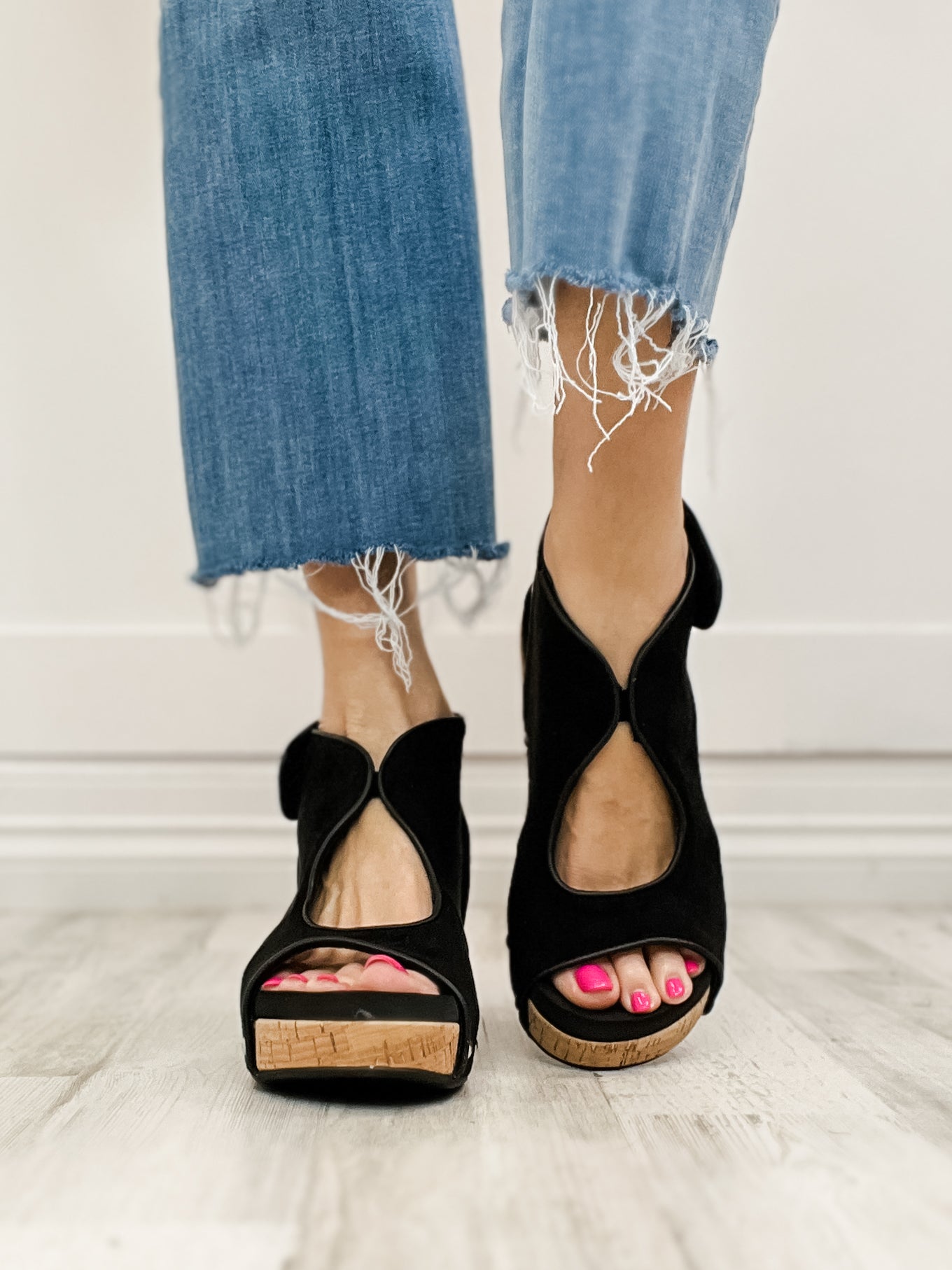 Corkys Frisky Wedge Sandals in Black