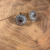 Sterling and Stone Stud Concho Post Earrings