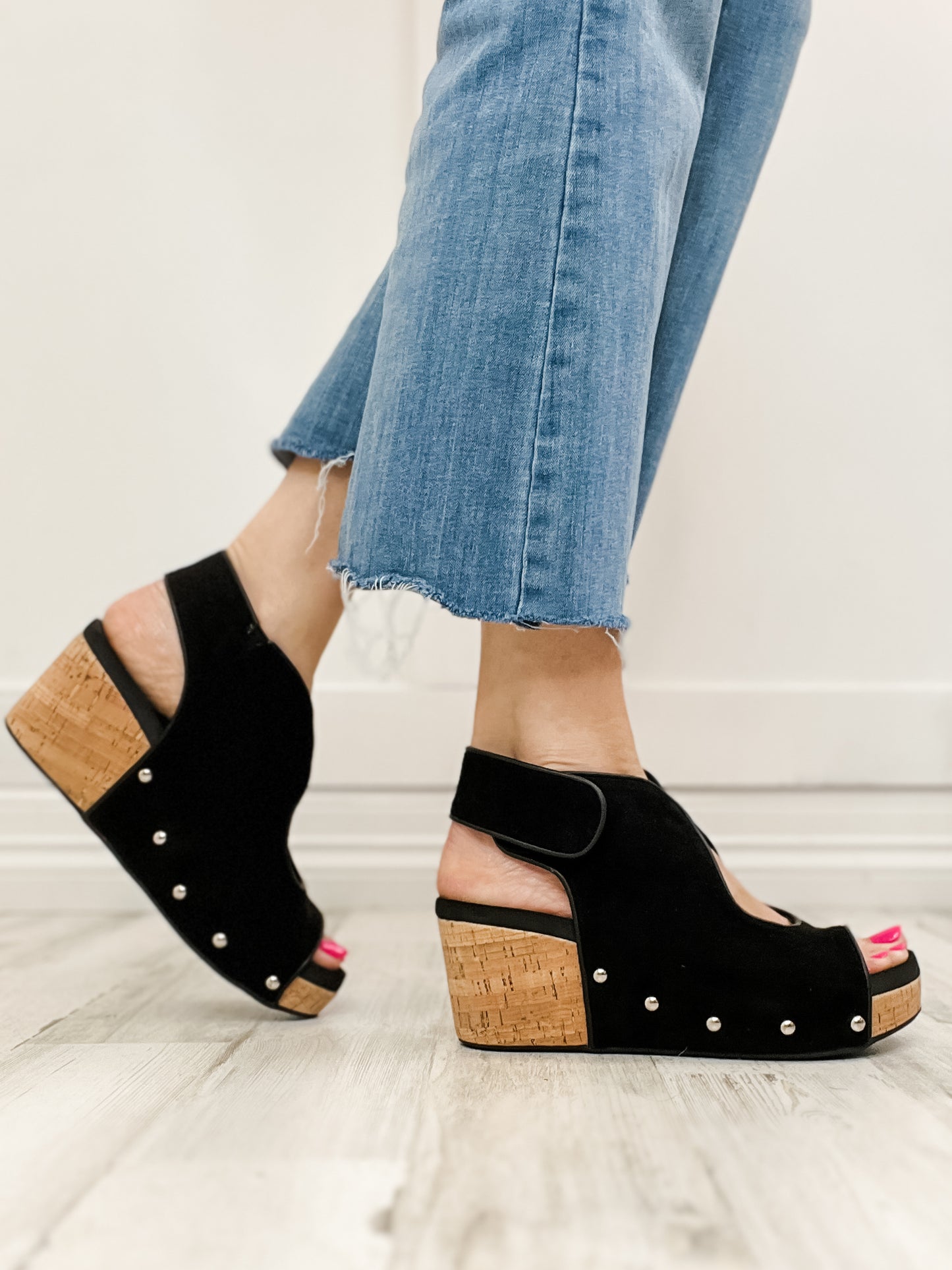 Corkys Frisky Wedge Sandals in Black