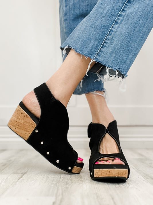 Corkys Frisky Wedge Sandals in Black