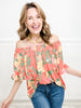 Spring Dreaming Off Shoulder Button Down Floral Top