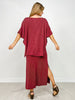 Textured Ribbed 2-Piece Maxi Dress Set in Wine