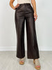 Distressed Faux Leather Wide Leg Pants