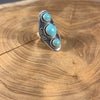 Triple Stone Oxidized Adjustable Ring