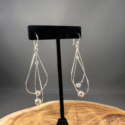 Double Teardrop Ball Earring