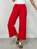Risen Tummy Control High-Rise Crop Wide Leg Pants in Scarlet