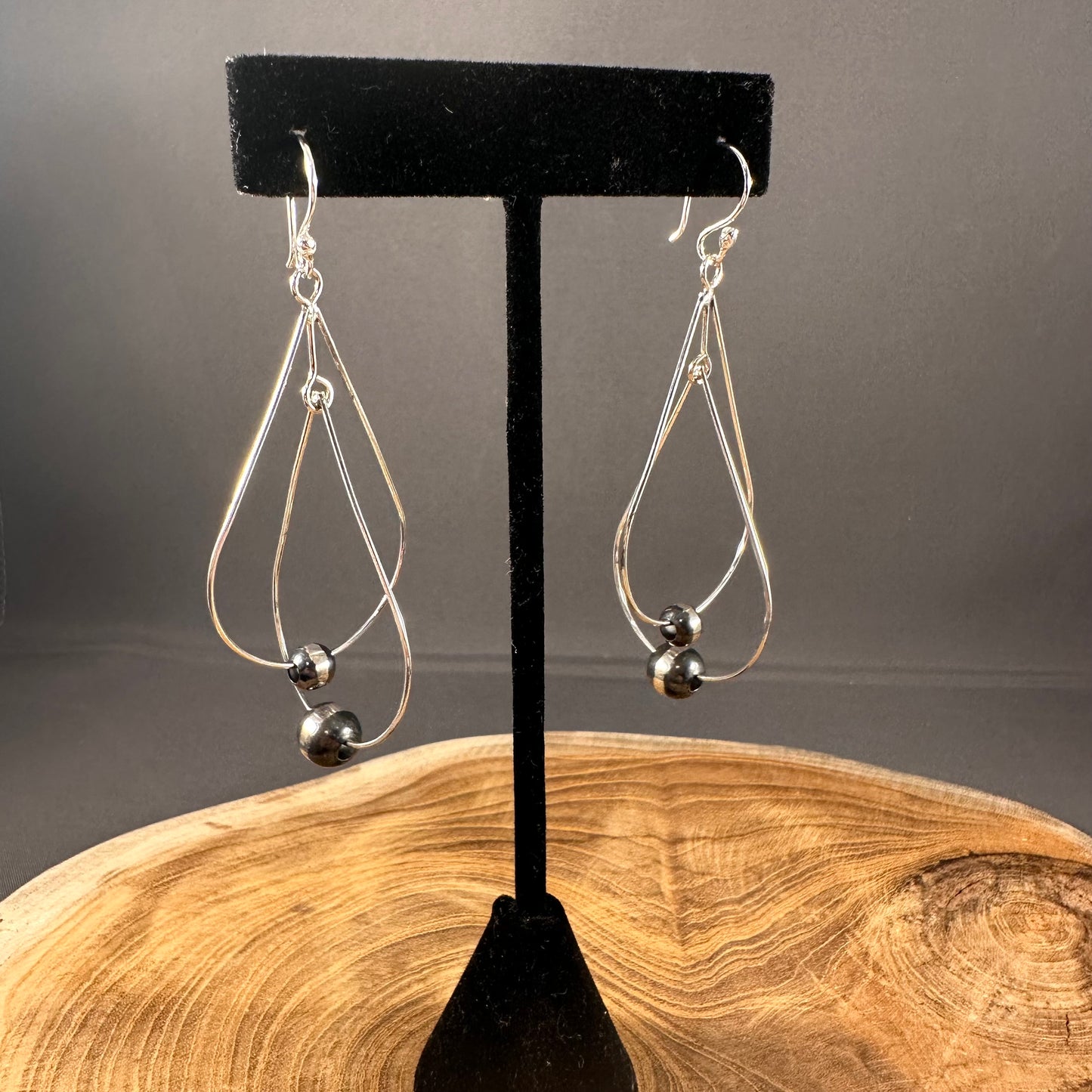 Double Teardrop Ball Earring