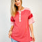 Colorblock Multi Short Sleeve Urban Rib Knit Top