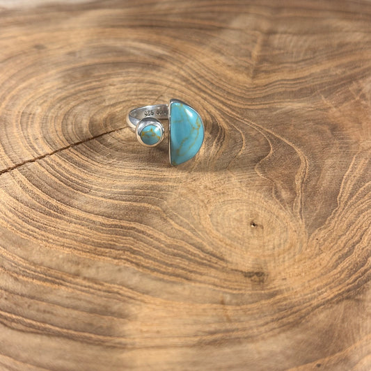 Half Moon Turquoise Circle Ring