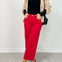 Risen Tummy Control High-Rise Crop Wide Leg Pants in Scarlet