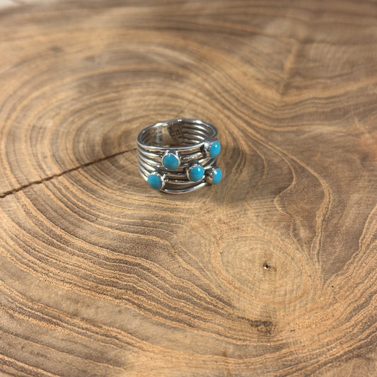 Bubble Turquoise Line Ring