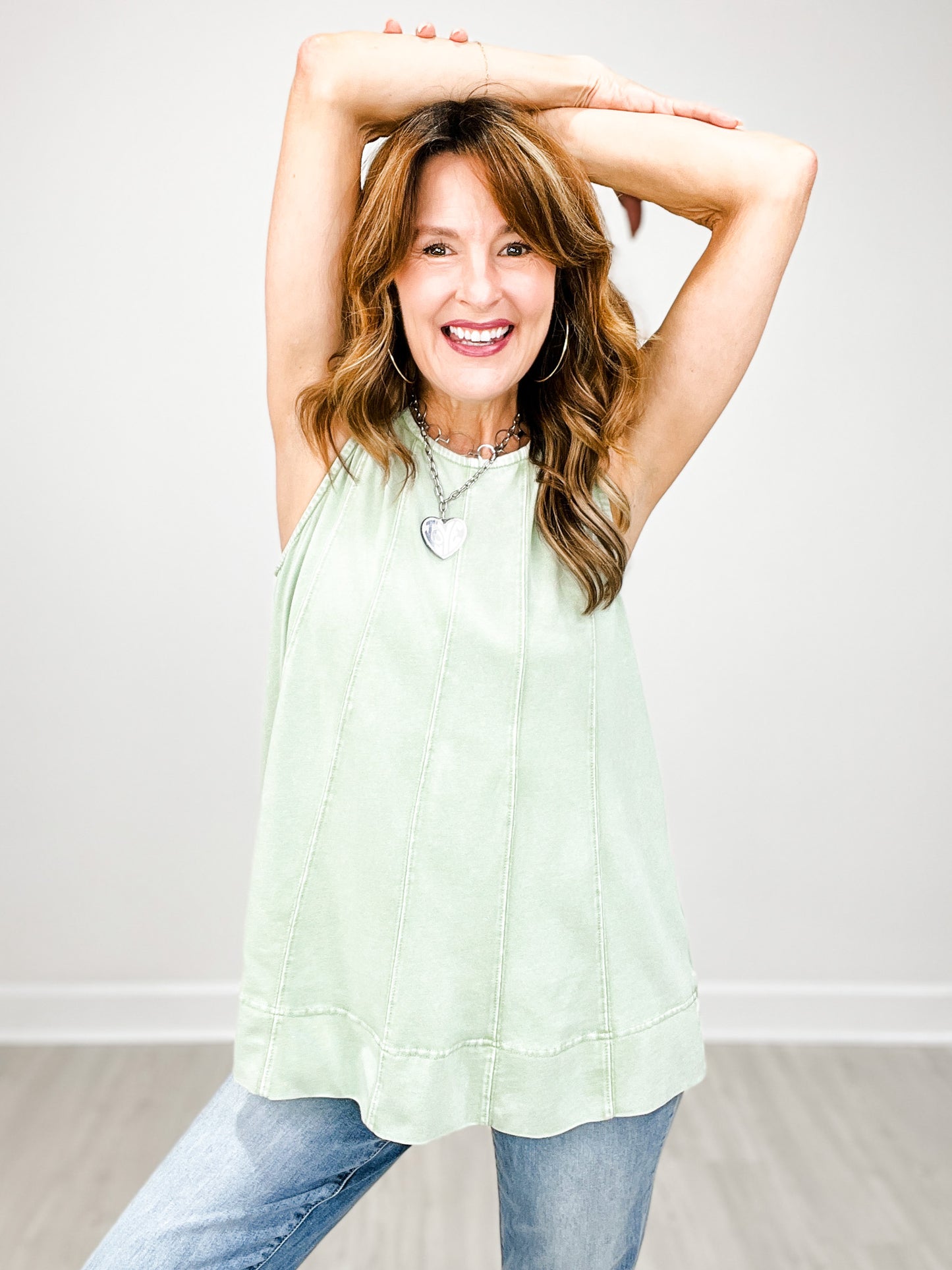 Cotton Poly Sleeveless Top