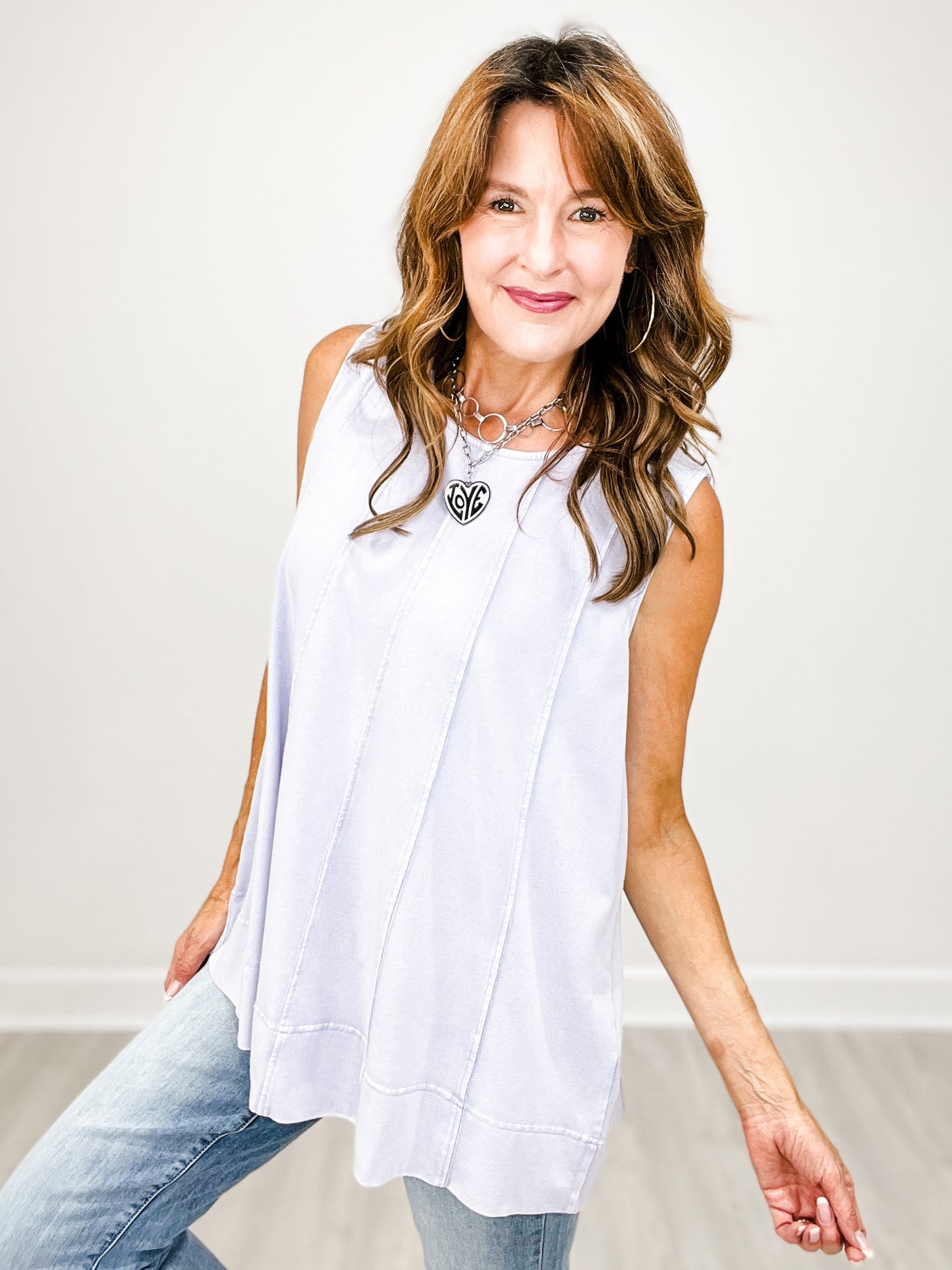 Cotton Poly Sleeveless Top