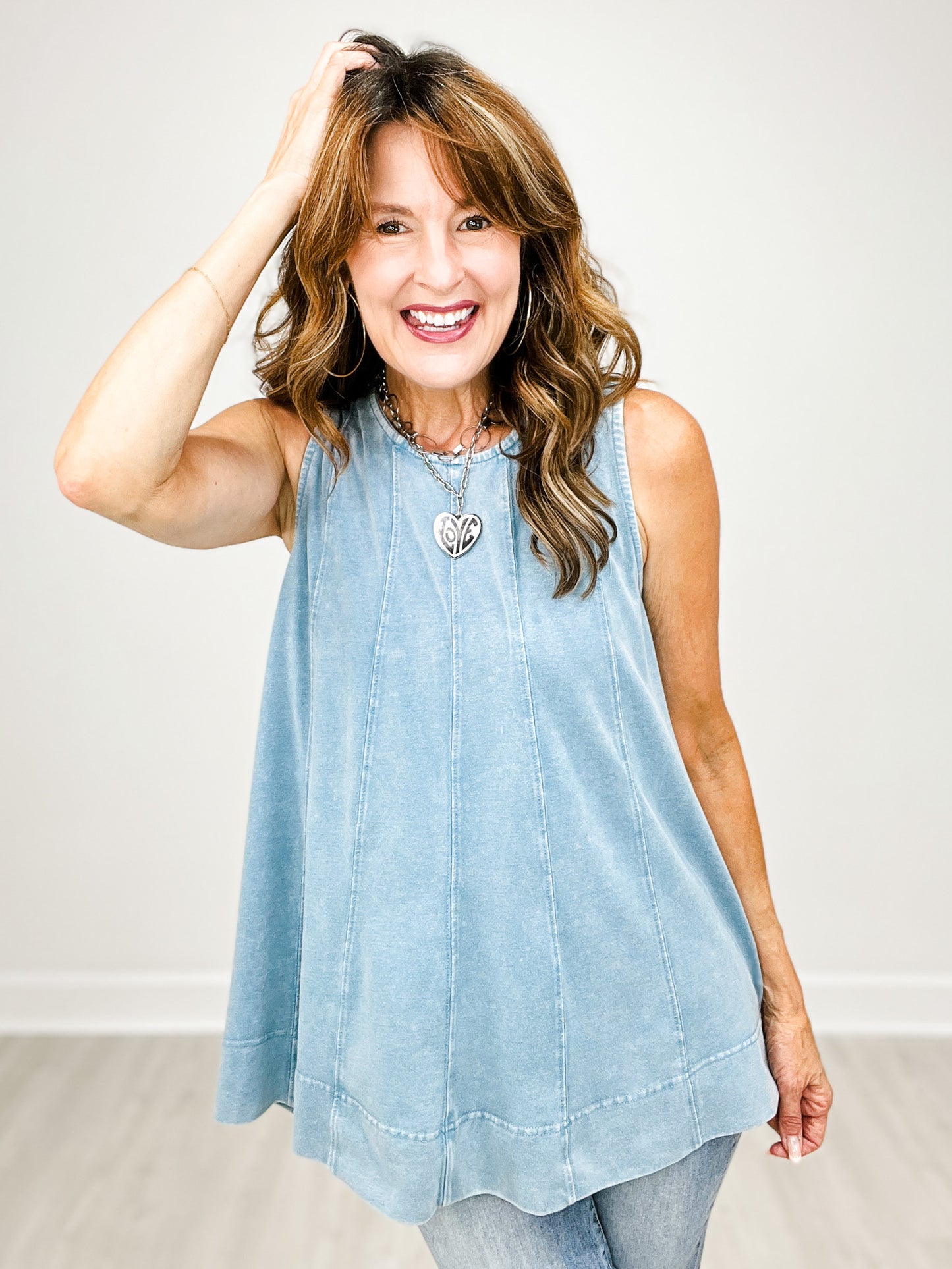 Cotton Poly Sleeveless Top