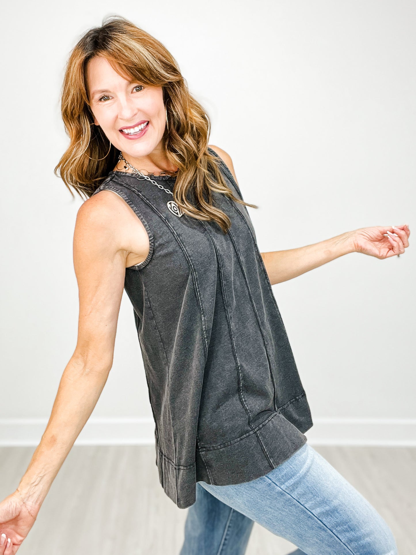 Cotton Poly Sleeveless Top