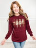 Long Sleeve Top with Gold Applique Nutcrackers